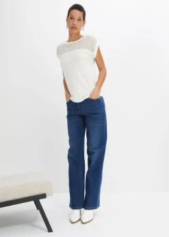 bonprix bonprix Camiseta de suave mezcla de viscosa Blanco lana Hot