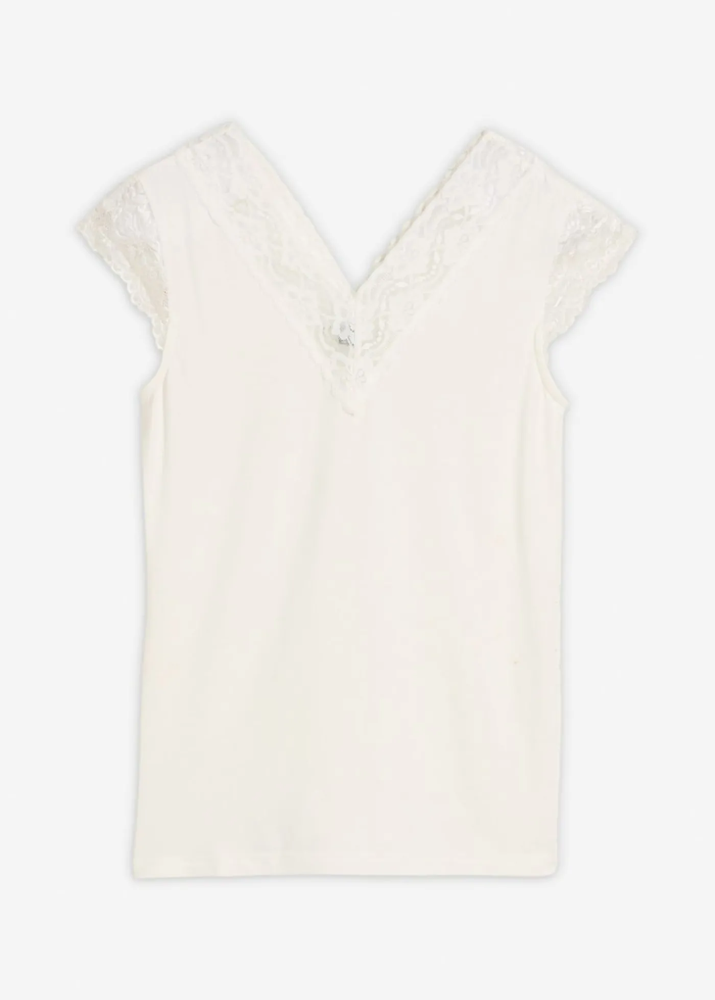 bonprix bonprix Camiseta de suave mezcla de viscosa Blanco lana Clearance