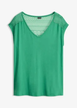 bonprix bonprix Camiseta de suave mezcla de viscosa Verde