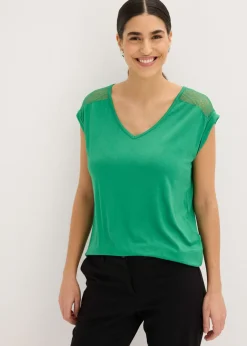 bonprix bonprix Camiseta de suave mezcla de viscosa Verde