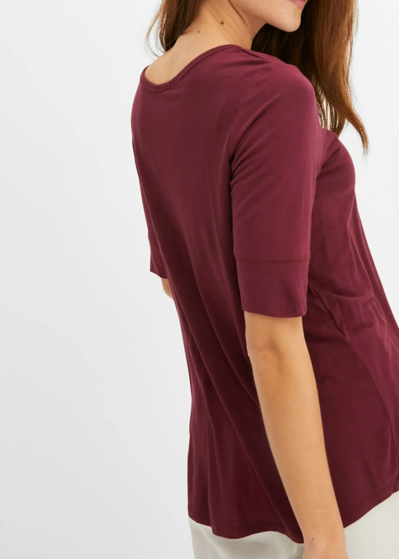 bonprix bonprix Camiseta de suave mezcla de viscosa rojo avellana Sale