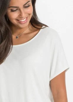 bonprix bonprix Camiseta de suave mezcla de viscosa Blanco lana Online