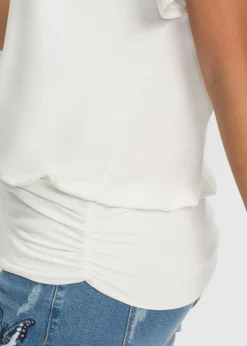 bonprix bonprix Camiseta de suave mezcla de viscosa Blanco lana Online