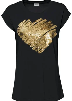 bonprix bonprix Camiseta de suave mezcla de viscosa Negro estampado Best
