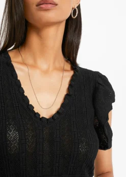 bonprix bonprix Camiseta de suave mezcla de viscosa Negro