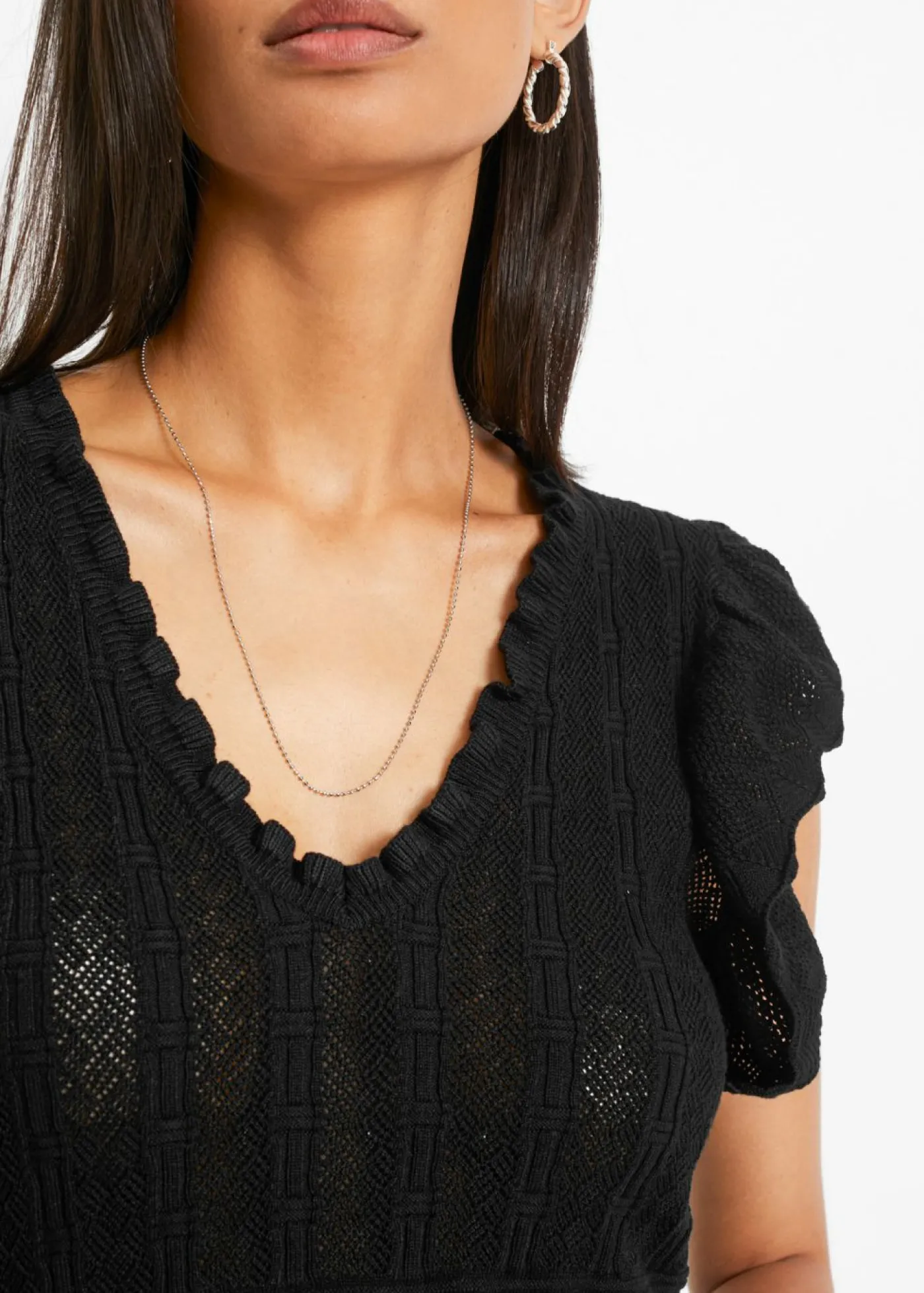 bonprix bonprix Camiseta de suave mezcla de viscosa Negro