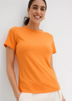 bonprix bonprix Camiseta de viscosa fluida Naranja Outlet