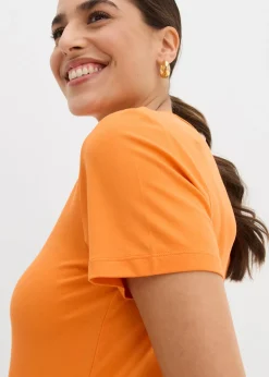 bonprix bonprix Camiseta de viscosa fluida Naranja Outlet