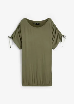 bonprix bonprix Camiseta de viscosa fluida Verde oliva
