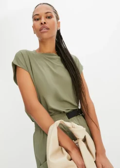 bonprix bonprix Camiseta de viscosa suave Verde oliva Sale