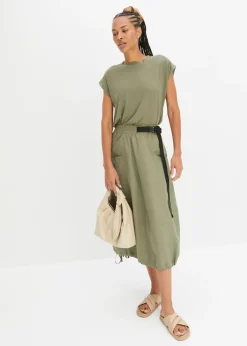 bonprix bonprix Camiseta de viscosa suave Verde oliva Sale