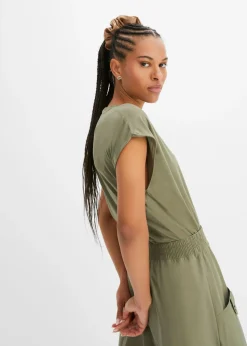 bonprix bonprix Camiseta de viscosa suave Verde oliva Sale