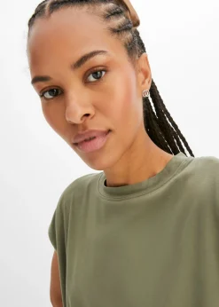 bonprix bonprix Camiseta de viscosa suave Verde oliva Sale