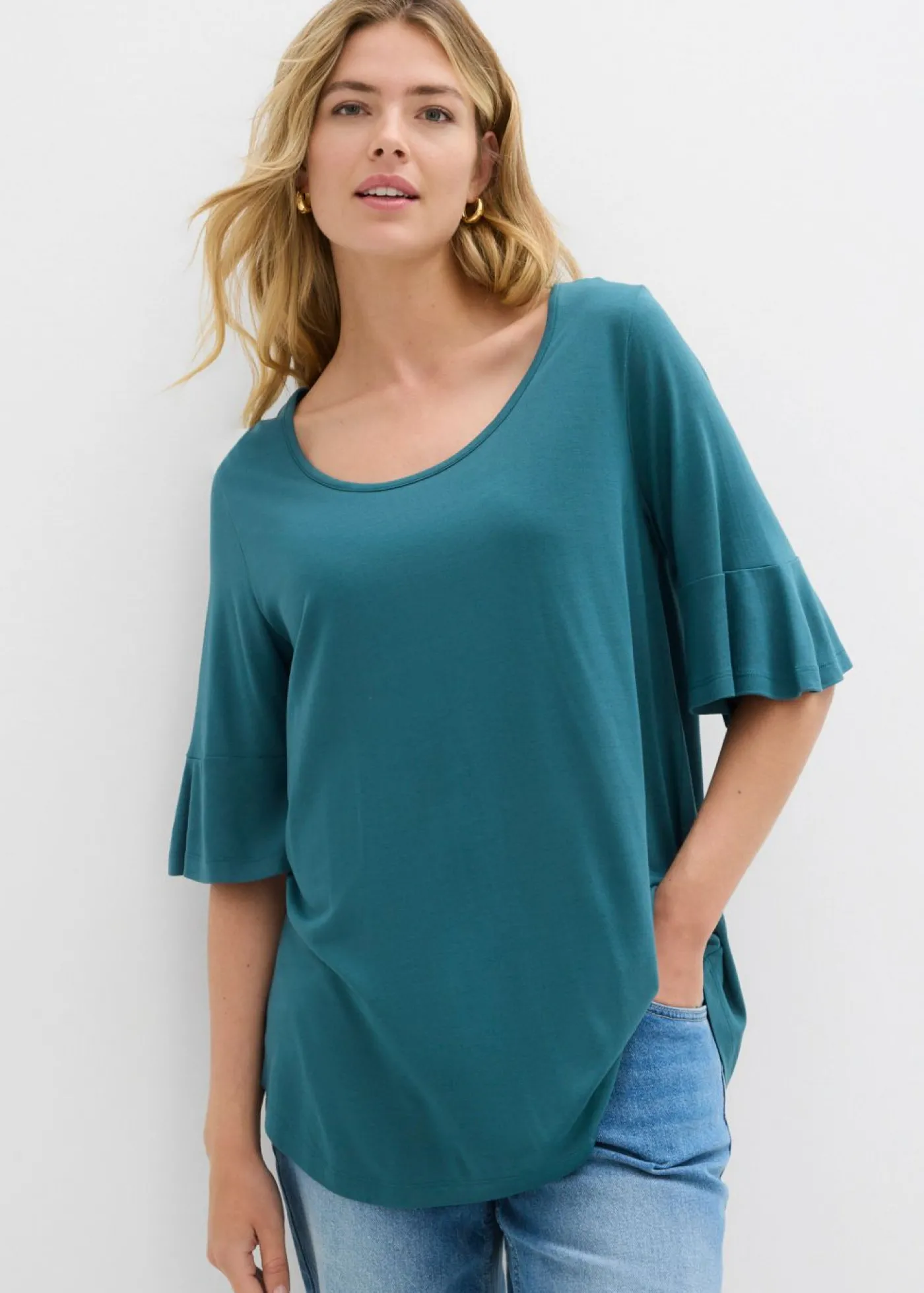 bonprix bonprix Camiseta de viscosa suave verde pimiento Online
