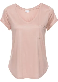 bonprix bonprix Camiseta de viscosa suave rosa viejo Sale