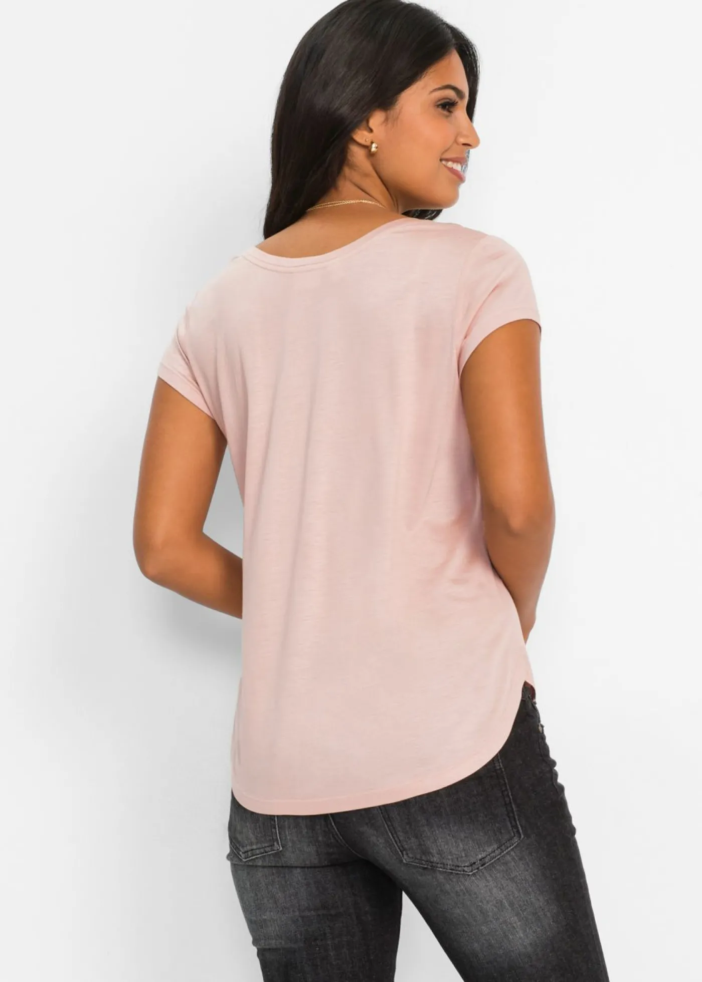 bonprix bonprix Camiseta de viscosa suave rosa viejo Sale