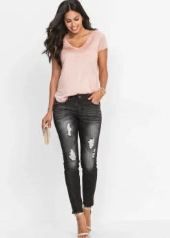 bonprix bonprix Camiseta de viscosa suave rosa viejo Sale