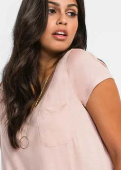 bonprix bonprix Camiseta de viscosa suave rosa viejo Sale