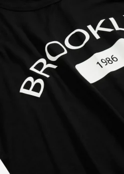bonprix bonprix Camiseta de viscosa suave Negro estampado New