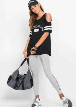 bonprix bonprix Camiseta de viscosa suave Negro estampado New