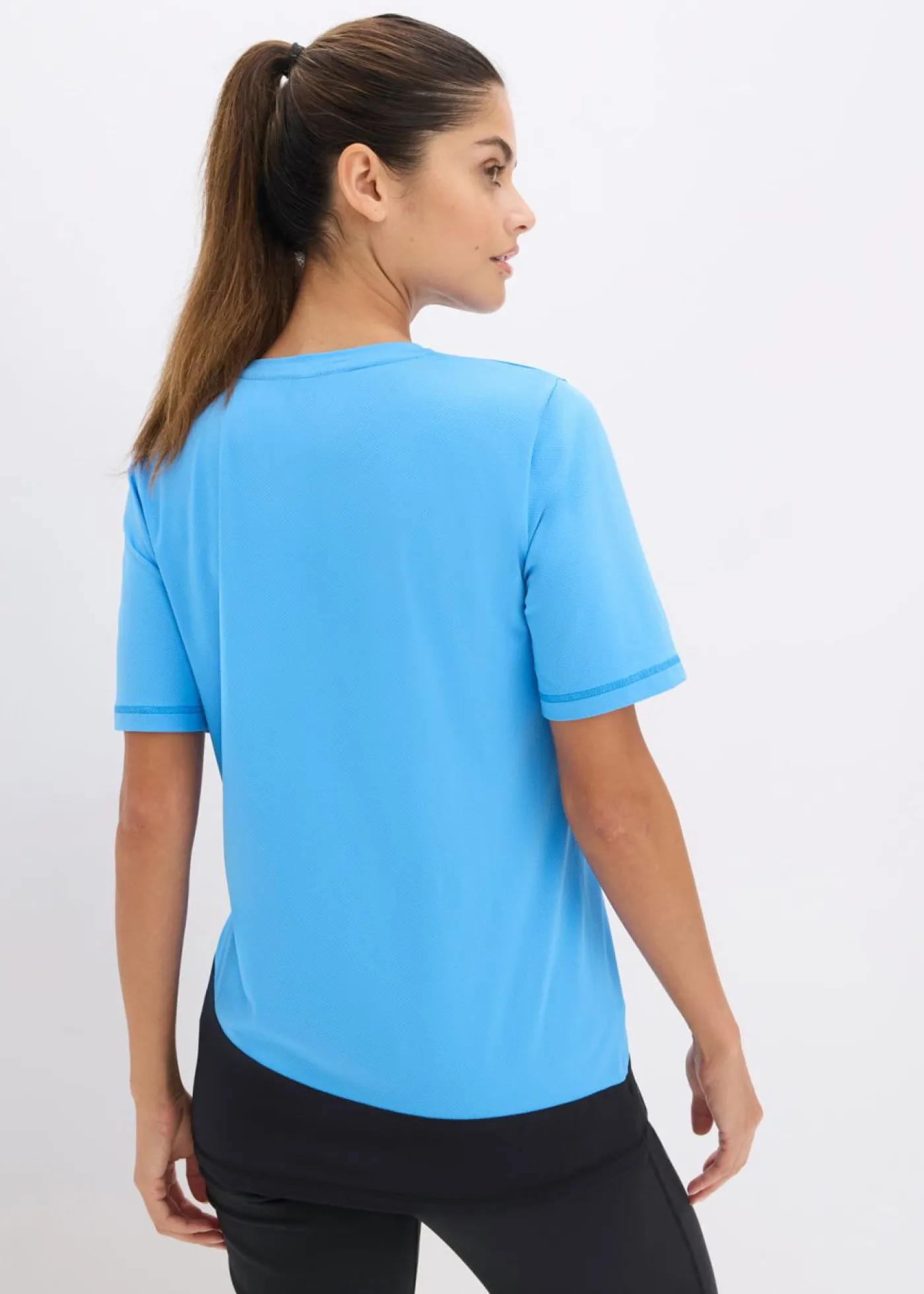 bonprix bonprix Camiseta deportiva con aspecto estructurado azul brillante-negro Outlet