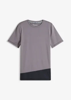 bonprix bonprix Camiseta deportiva con aspecto estructurado granito-negro Online