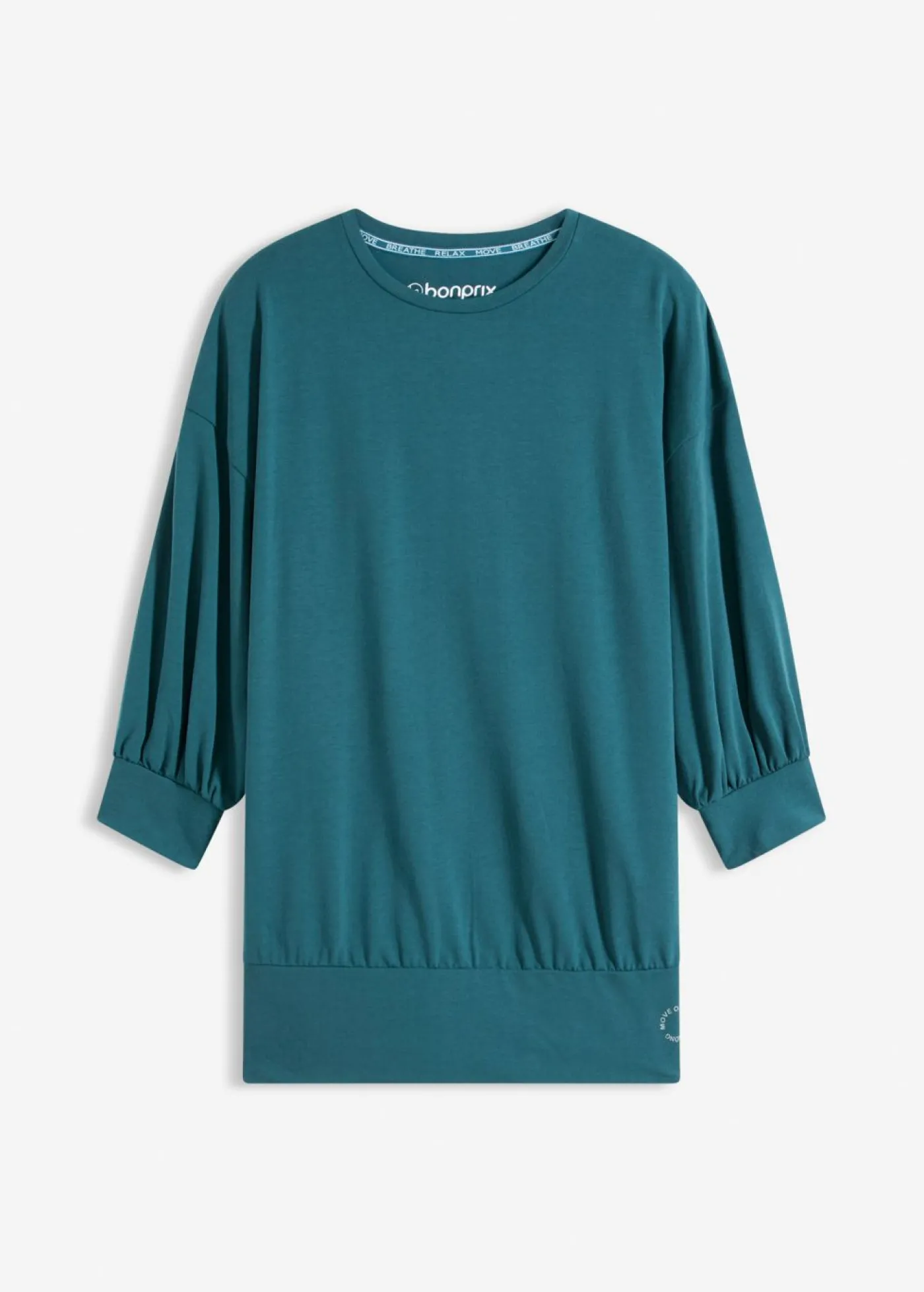 bonprix bonprix Camiseta deportiva con corte holgado, mangas ¾ y material de secado rápido Verde petróleo Best