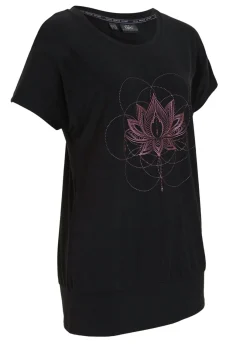 bonprix bonprix Camiseta deportiva con corte holgado Negro estampado Online