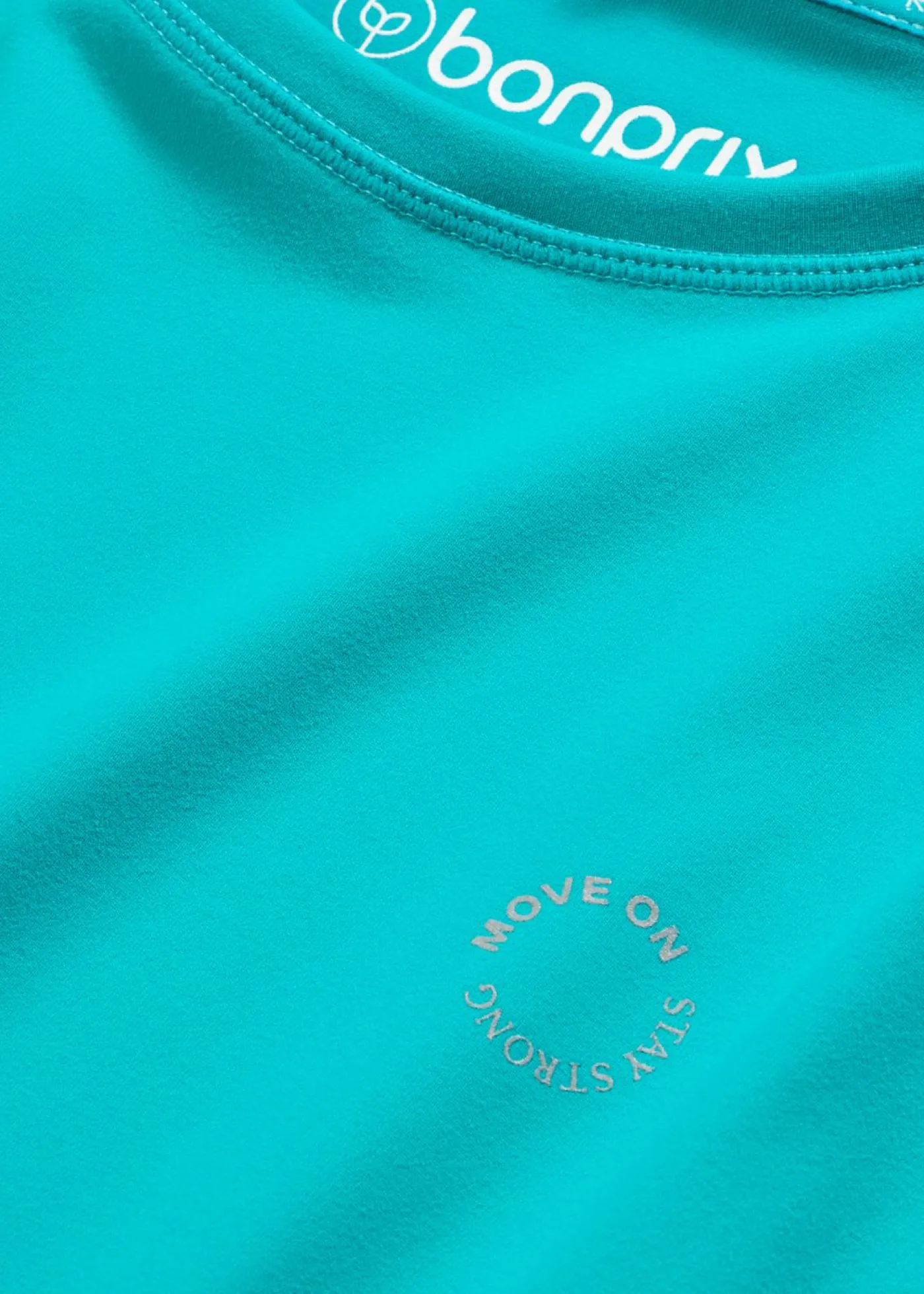bonprix bonprix Camiseta deportiva de algodón resistente Esmeralda Outlet