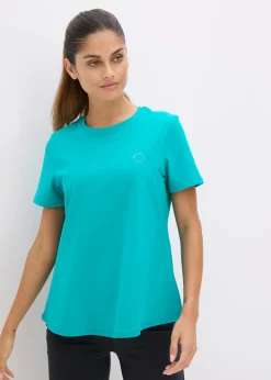 bonprix bonprix Camiseta deportiva de algodón resistente Esmeralda Outlet