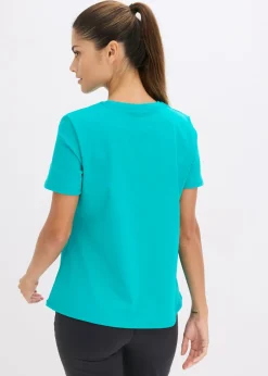 bonprix bonprix Camiseta deportiva de algodón resistente Esmeralda Outlet