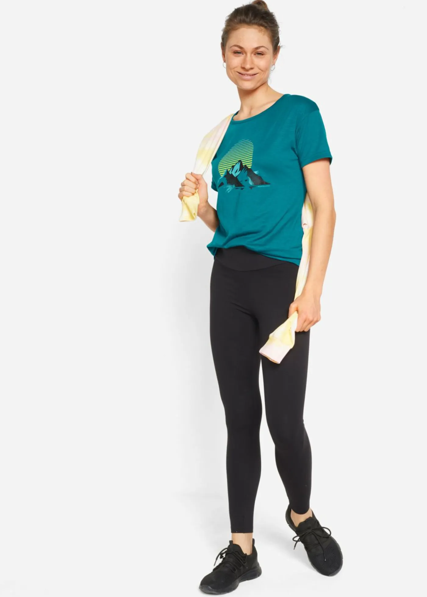 bonprix bonprix Camiseta deportiva de material de secado rápido (2 unidades) turquesa profundo+negro Outlet