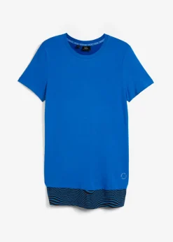 bonprix bonprix Camiseta deportiva larga con aspecto 2 en 1 Azur Sale