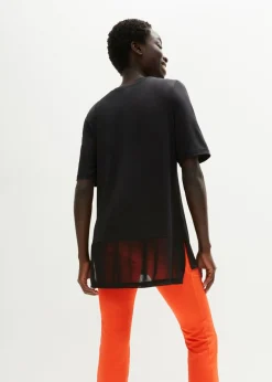 bonprix bonprix Camiseta deportiva larga con malla, de secado rápido Negro