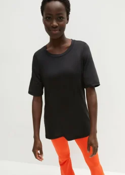 bonprix bonprix Camiseta deportiva larga con malla, de secado rápido Negro