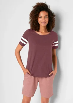 bonprix bonprix Camiseta deportiva ligera (2 unidades) pizarra+púrpura oscuro moteado Best