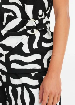 bonprix bonprix Camiseta estampada Negro-blanco lana Outlet