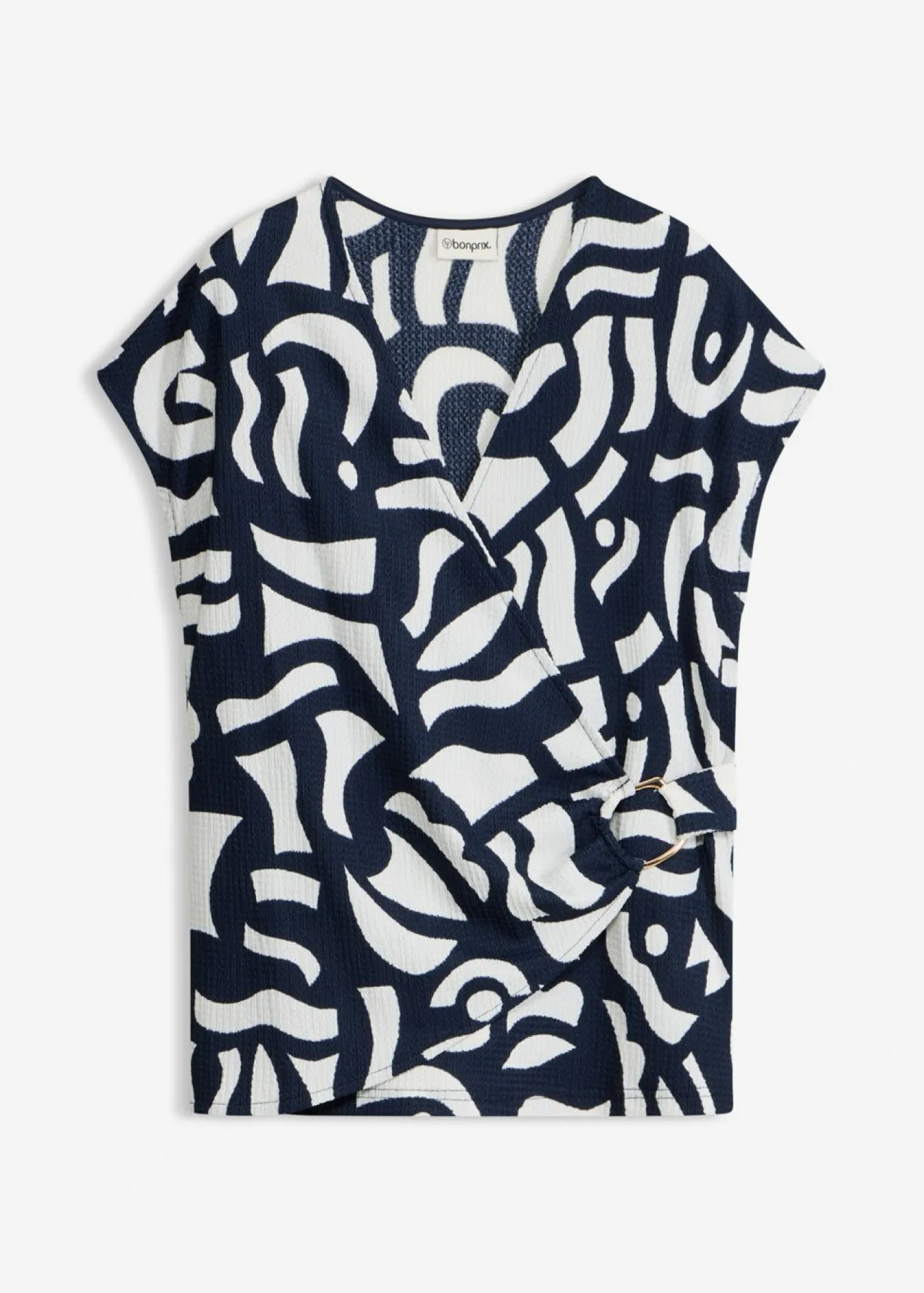 bonprix bonprix Camiseta estampada Azul marino-blanco Online