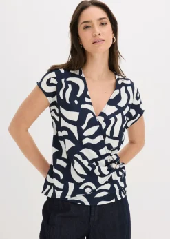 bonprix bonprix Camiseta estampada Azul marino-blanco Online