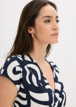 bonprix bonprix Camiseta estampada Azul marino-blanco Online