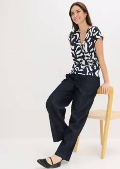 bonprix bonprix Camiseta estampada Azul marino-blanco Online