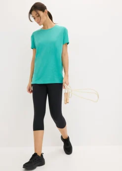 bonprix bonprix Camiseta funcional de secado rápido (2 unidades) Esmeralda-negro Sale