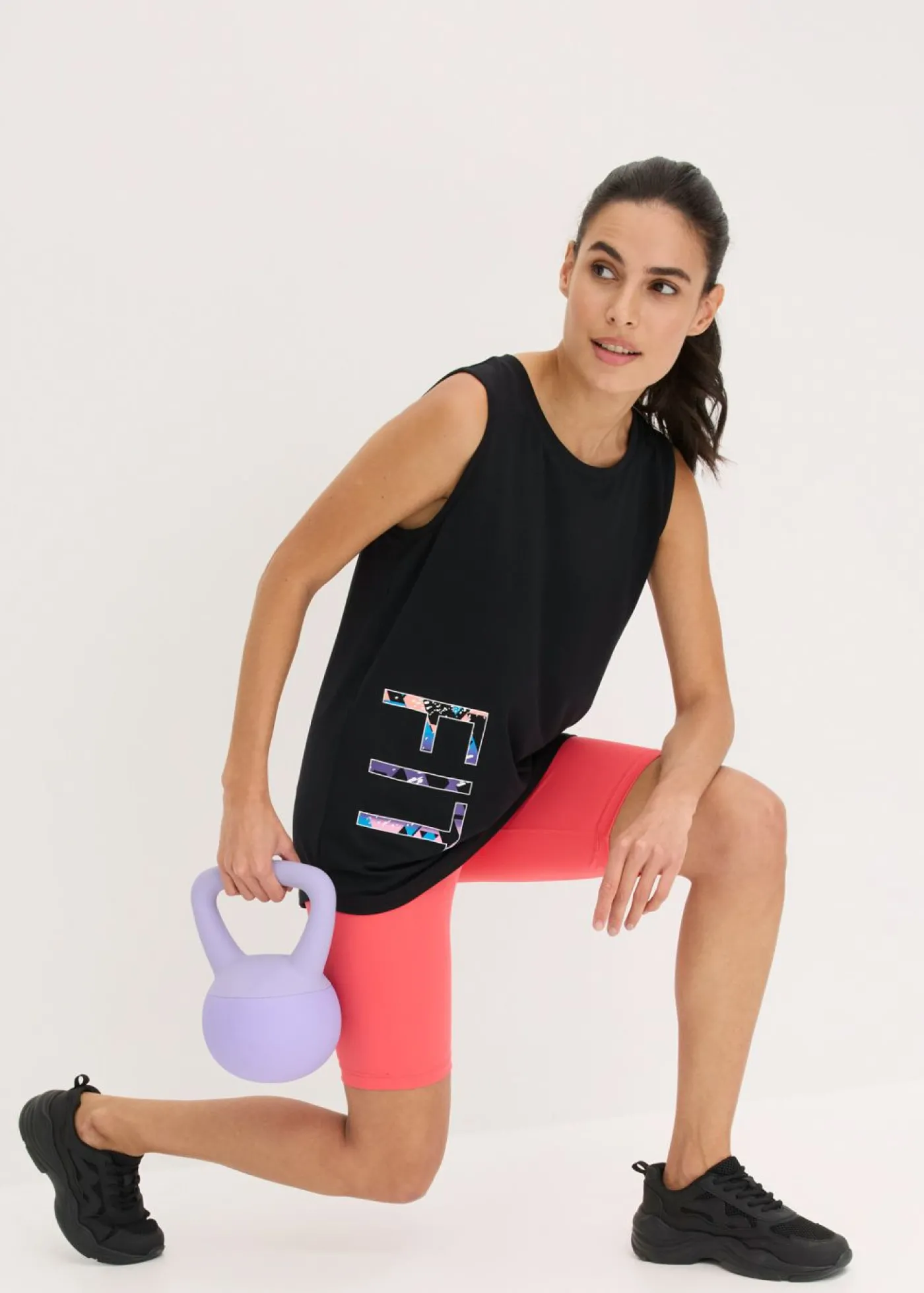 bonprix bonprix Camiseta funcional de secado rápido (2 unidades) Negro-salmón
