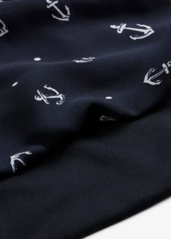 bonprix bonprix Camiseta georgette, de manda corta Azul marino-blanco estampado Sale