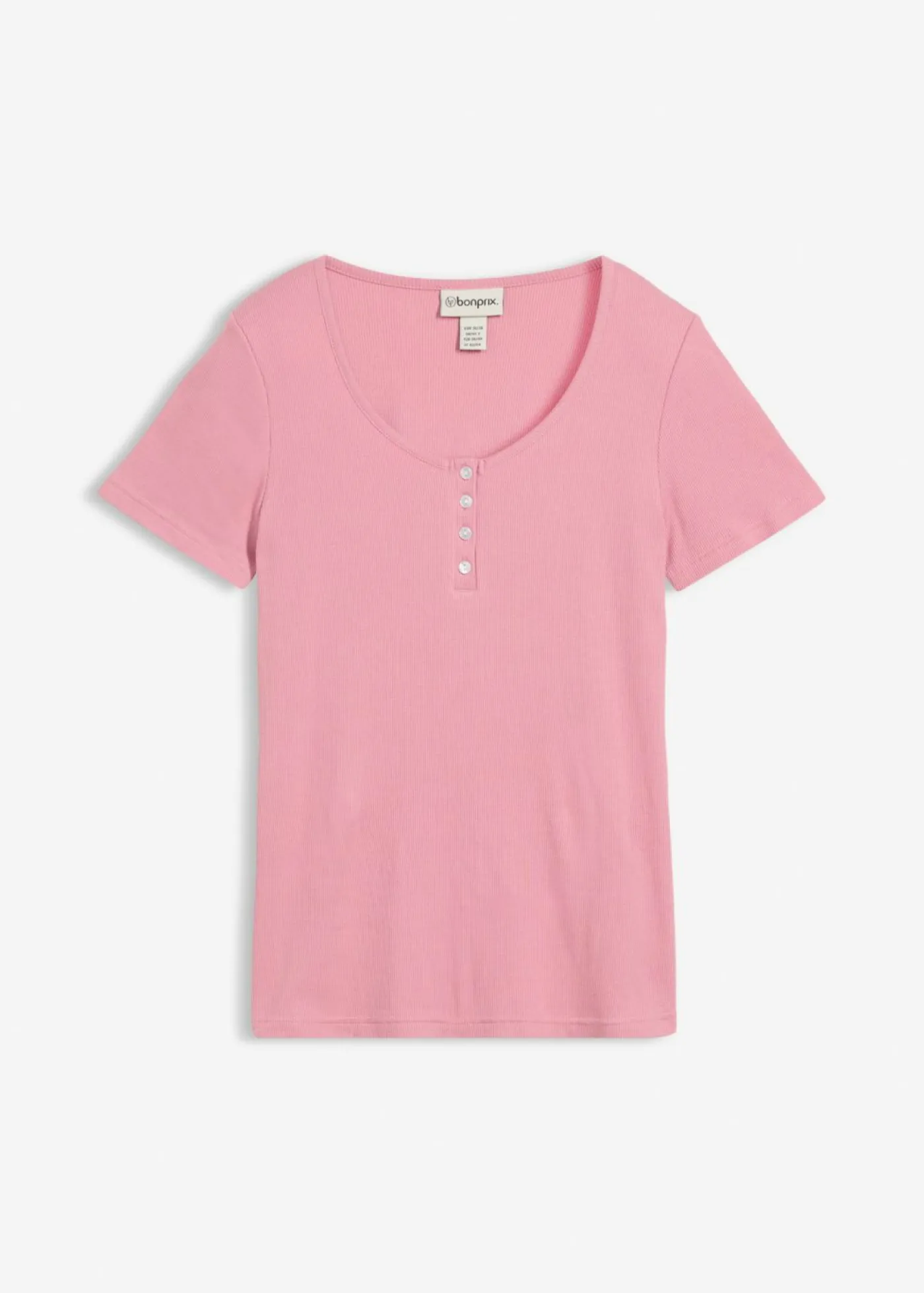 bonprix bonprix Camiseta henley con algodón orgánico puro orquídea ahumado Outlet