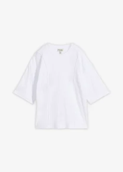 bonprix bonprix Camiseta holgada de algodón orgánico puro Blanco New