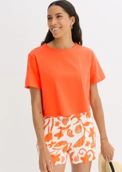 bonprix bonprix Camiseta holgada de algodón orgánico puro mango Outlet