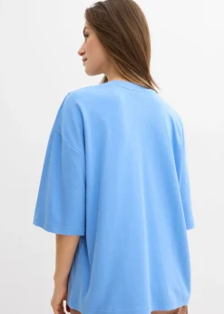 bonprix bonprix Camiseta holgada de algodón orgánico puro azul provenzal Best