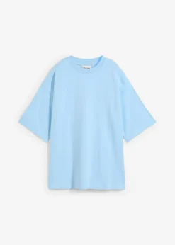 bonprix bonprix Camiseta holgada de algodón orgánico puro y pesado Azul claro Outlet