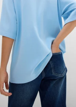 bonprix bonprix Camiseta holgada de algodón orgánico puro y pesado Azul claro Outlet